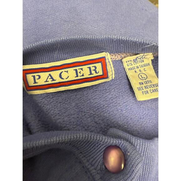VTG Pacer Womens L embroidered Button Cardigan Sweatshirt Floral purple teal - Picture 2 of 5